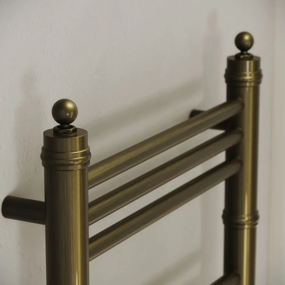 Toasty Vale Antique Brass Traditional Ladder Heated Towel Rail