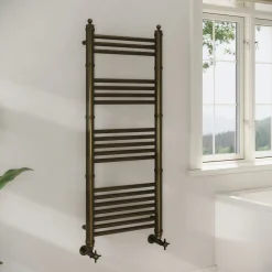 Toasty Vale Antique Brass Traditional Ladder Heated Towel Rail