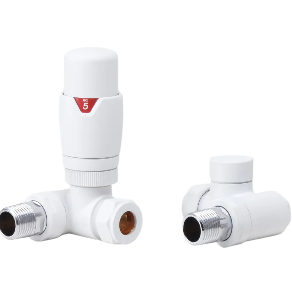 Toasty White Dual Fuel Corner Radiator Valves