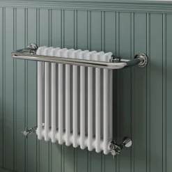 Toasty Wickham Chrome & White Traditional Heated Towel Rail - 490 x 740mm