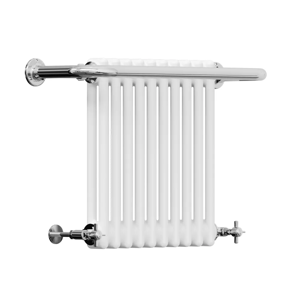 Toasty Wickham Chrome & White Traditional Heated Towel Rail - 490 x 740mm