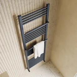 Toasty Wisp Anthracite Heated Towel Rail - 1600 x 500mm