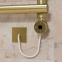 Toasty Yarrow Brushed Brass Electric Heated Towel Rail with Heating Element