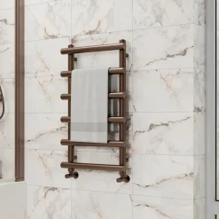 Toasty Yarrow Brushed Bronze Heated Towel Rail