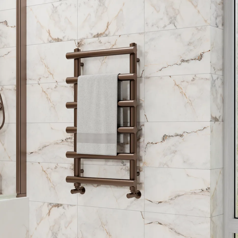 Toasty Yarrow Brushed Bronze Heated Towel Rail