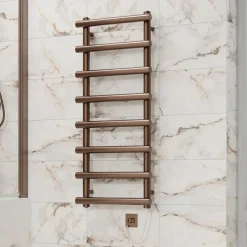 Toasty Yarrow Brushed Bronze Electric Heated Towel Rail with Heating Element
