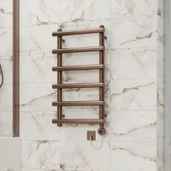 Toasty Yarrow Brushed Bronze Electric Heated Towel Rail with Heating Element