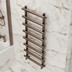Toasty Yarrow Brushed Bronze Electric Heated Towel Rail with Heating Element
