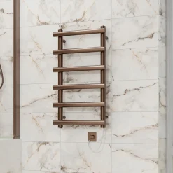 Toasty Yarrow Brushed Bronze Electric Heated Towel Rail with Heating Element