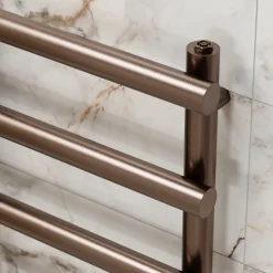 Toasty Yarrow Brushed Bronze Electric Heated Towel Rail with Heating Element