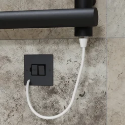 Toasty Yarrow Matt Black Electric Heated Towel Rail with Heating Element