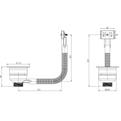 Top-Fix 90mm Basket Strainer Kitchen Sink Waste, Overflow Pipework & Cover