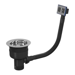 Top-Fix 90mm Basket Strainer Kitchen Sink Waste, Overflow Pipework & Cover