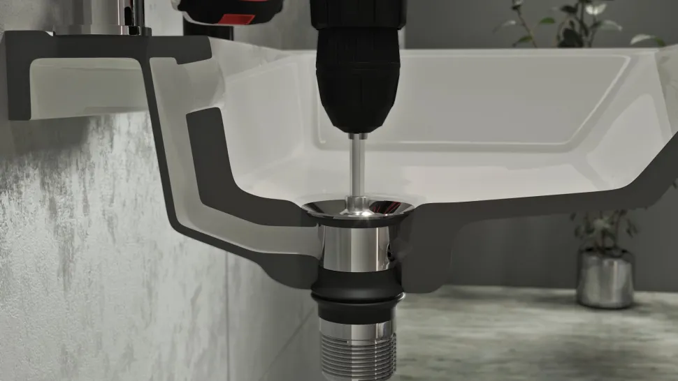 Top-Fix Slotted Clicker Basin Waste