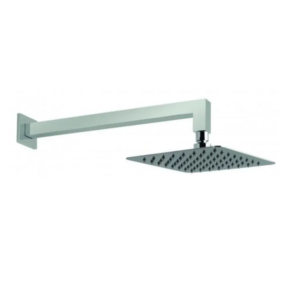 Vado Aquablade Slim Line Easy Clean Square Shower Head with Shower Arm 300mm (12")