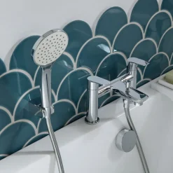 Vado Photon 2 Hole Bath Shower Mixer with Shower Kit