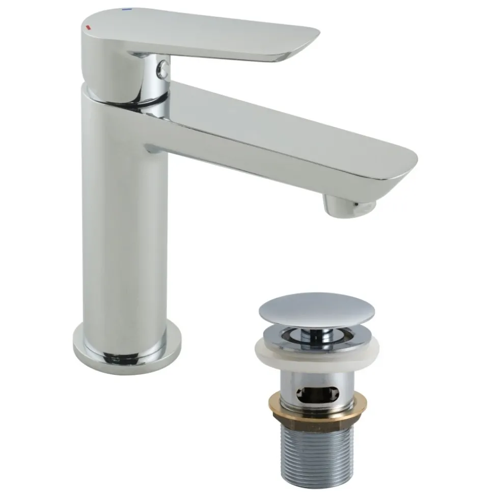 Vado Photon Single Lever Mini Mono Basin Mixer with Universal Clicker Waste