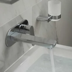 Vado Photon Wall Mounted 2 Hole Basin Mixer with Oval Backplate