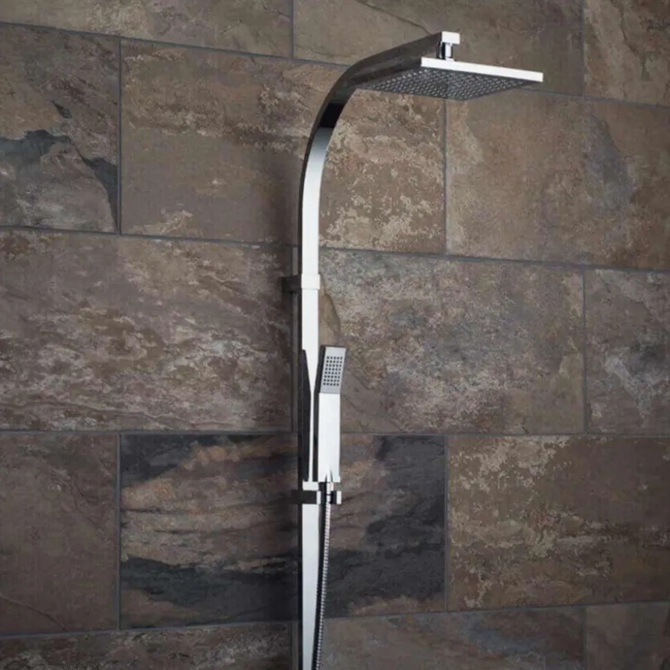 Vado Rigid Riser Kit with Overhead Shower, Single Function Handset & Diverter