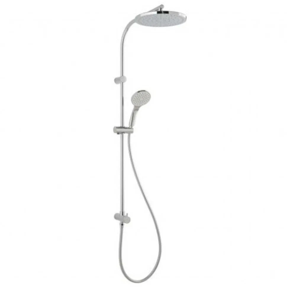 Vado Rigid Riser with Round Overhead Shower, Handset, Integral Outlet & Diverter