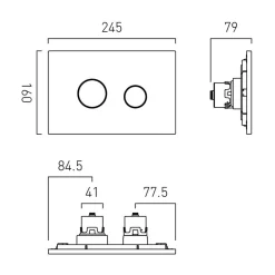 Vado Round Button Flush Plate