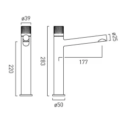 Vado Safari Cold Start Leverless Tall Basin Mixer Tao
