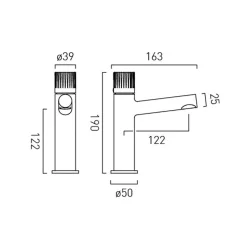 Vado Safari Cold Start Leverless Mono Basin Mixer Tap with Optional Universal Basin Waste
