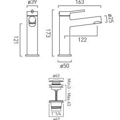 Vado Safari Cold Start Single Lever Mono Basin Mixer Tap with Optional Universal Basin Waste