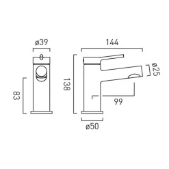 Vado Safari Cold Start Single Lever Mini Mono Basin Mixer Tap with Optional Universal Basin Waste