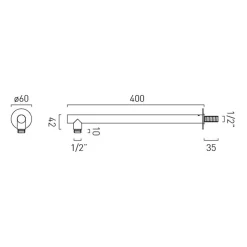 Vado Safari Easy Fit Wall Mounted Shower Arm