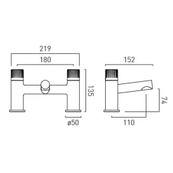 Vado Safari Exposed Thermostatic Leverless Wall Mounted Bath Shower Mixer Tap