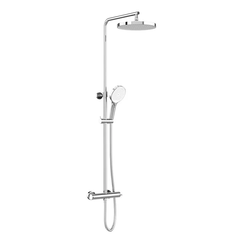 Vado Safari Exposed Thermostatic Rigid Riser Shower with Multi Function Handset & Easyfit Brackets
