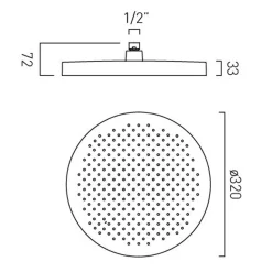Vado Safari Fixed Round Shower Head