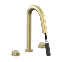 Vado Safari 3 Hole Deck Mounted Basin Mixer Tap with Pull Out Spout