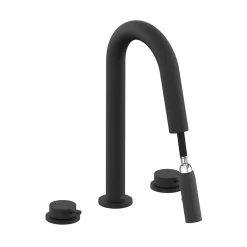 Vado Safari 3 Hole Deck Mounted Basin Mixer Tap with Pull Out Spout
