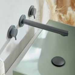 Vado Safari 3 Hole Wall Mounted Basin Mixer Tap