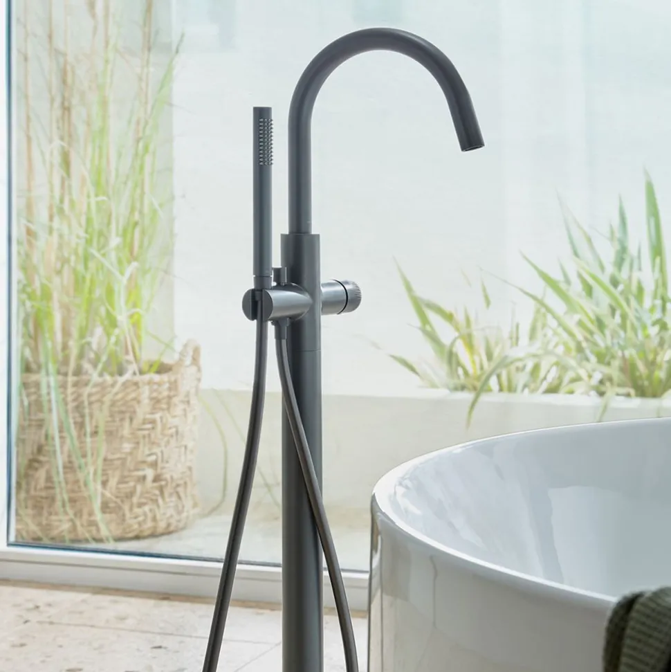 Vado Safari Leverless Deck Mounted Bath Shower Mixer Tap with Wall Mounted Shower Handset