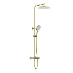 Vado Safari Leverless Exposed Thermostatic Rigid Riser Shower with Multi Function Handset & Easyfit Brackets
