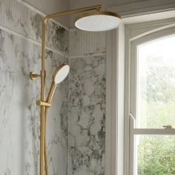 Vado Safari Leverless Exposed Thermostatic Rigid Riser Shower with Multi Function Handset & Easyfit Brackets