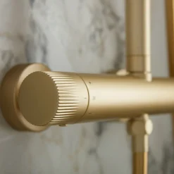 Vado Safari Leverless Exposed Thermostatic Rigid Riser Shower with Multi Function Handset & Easyfit Brackets