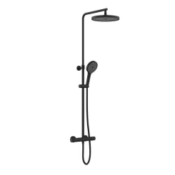 Vado Safari Leverless Exposed Thermostatic Rigid Riser Shower with Multi Function Handset & Easyfit Brackets