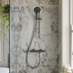 Vado Safari Leverless Exposed Thermostatic Bar Shower Valve with Easyfit Brackets