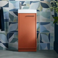 Vado Safari 400mm Fluted Cloakroom Floorstanding Vanity Unit & Basin