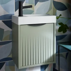 Vado Safari 400mm Fluted Cloakroom Wall Hung Vanity Unit & Basin