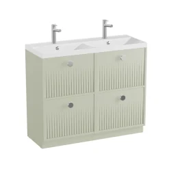 Vado Safari 1000mm Fluted Floorstanding Vanity Unit & Double Basin