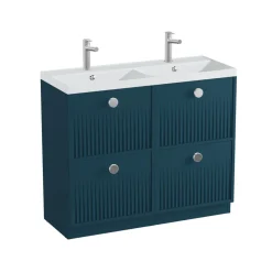 Vado Safari 1000mm Fluted Floorstanding Vanity Unit & Double Basin