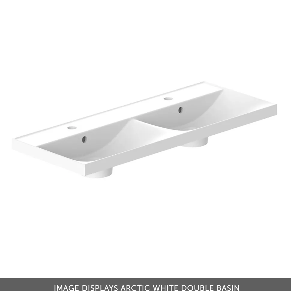 Vado Safari 1000mm Fluted Floorstanding Vanity Unit & Double Basin