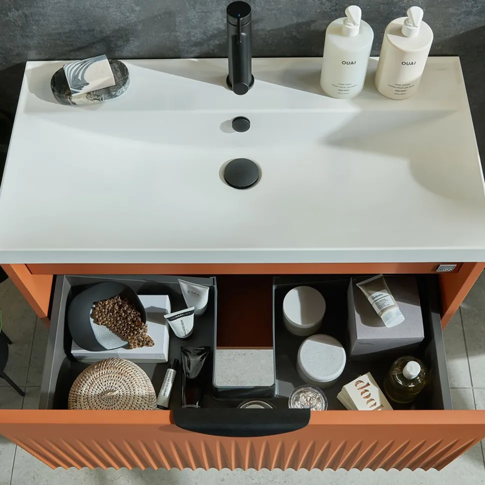 Vado Safari 800mm Fluted Floorstanding Vanity Unit & Basin
