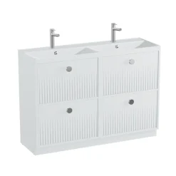 Vado Safari 1200mm Fluted Floorstanding Vanity Unit & Double Basin