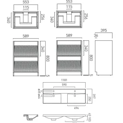Vado Safari 1200mm Fluted Floorstanding Vanity Unit & Double Basin
